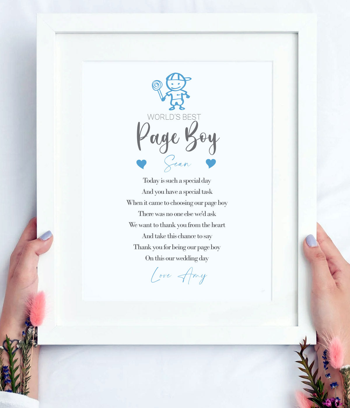 Page Boy Gift | Personalised Wedding Thank You Print | Size A4 | Ideal for framing | Instant download β
β
β
β
β