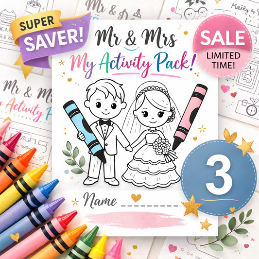 SMALL BUNDLE | 3 Packs For 3 Kids SPECIAL OFFER Bundle | Mr & Mrs Kid's Wedding Activity Pack A4 | 3 FREE Toddler Packs! | 14 pages! | Suitable for all ages! ★★★★★