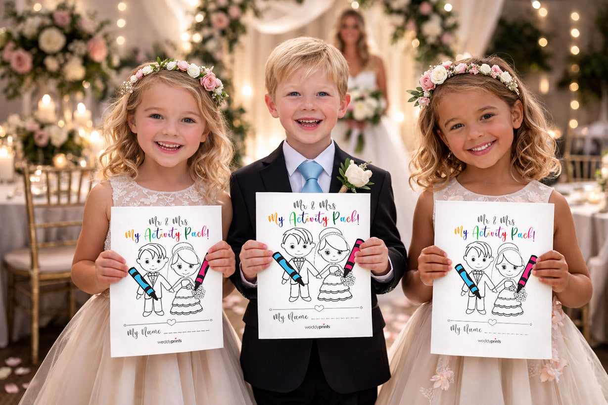 MEDIUM BUNDLE (✨Most Popular) | 5 Packs For 5 Kids SPECIAL OFFER Bundle | Mr & Mrs Kid's Wedding Activity Pack A4 | 5 FREE Toddler Packs! | 14 pages! | Suitable for all ages! ★★★★★
