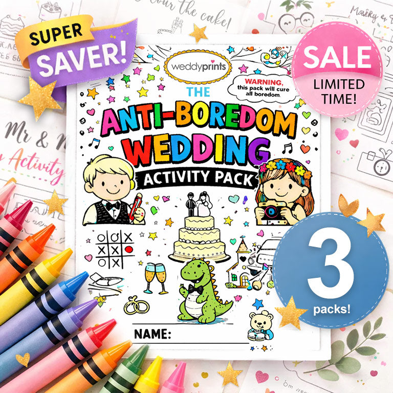 SMALL BUNDLE (✨Most Popular) | 3 x Wedding Activity Packs For 3 Kids (51 wedding activity pages!) SPECIAL OFFER Bundle | PLUS 3 x FREE Toddler Packs! | Suitable for all ages! ★★★★★