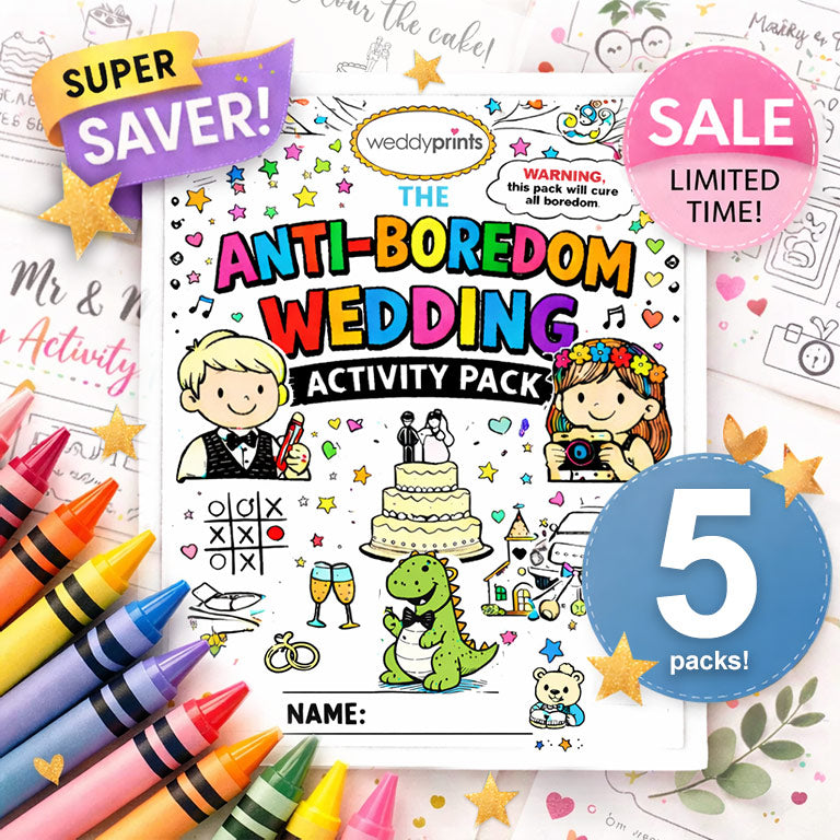 MEDIUM BUNDLE  (💎 Best Value )  | 5 x Wedding Activity Packs For 5 Kids (85 activity pages!) SPECIAL OFFER Bundle | PLUS 5 x FREE Toddler Packs! | Suitable for all ages! ★★★★★