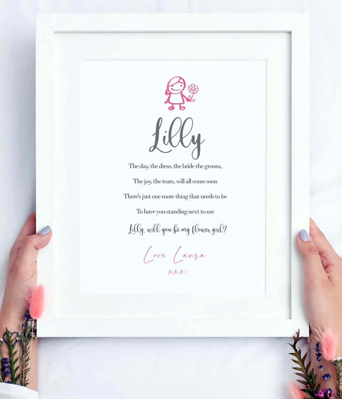 'Will You Be' Flower Girl Proposal A4 Print  | Fully personalised | Instant download ★★★★★