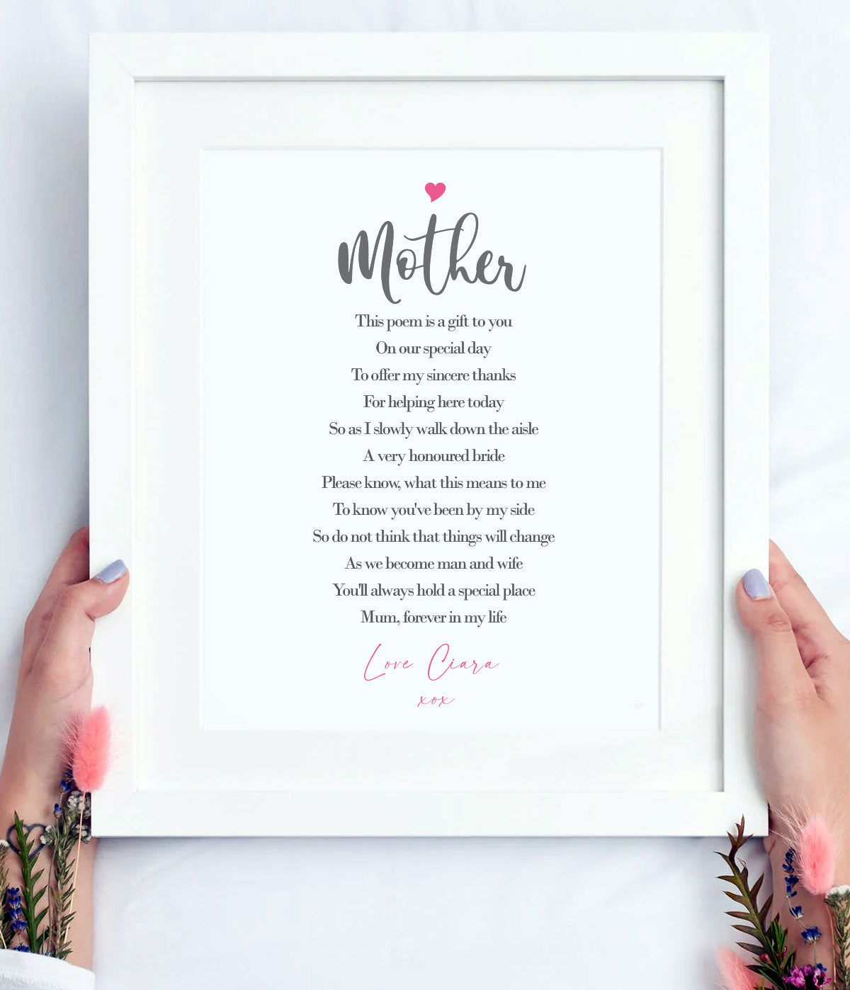 Mother of The Bride Gift | From the Bride | Personalised Wedding Thank You Print | Size A4  | Ideal for framing | Instant download ★★★★★