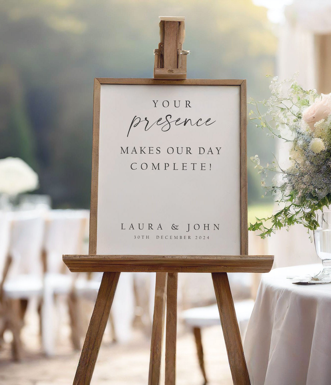 Wedding Welcome Sign | Digital Artwork Size A1  | Presence theme