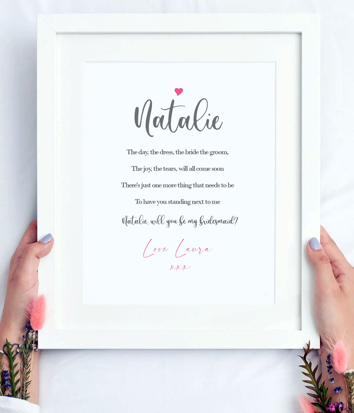 'Will You Be' Proposal A4 Print  | Works for any role Maid of Honour | Matron of Honour | Fully personalised | Instant download ★★★★★